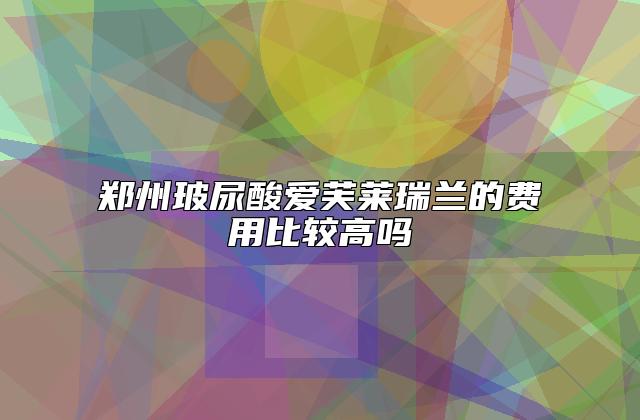 郑州玻尿酸爱芙莱瑞兰的费用比较高吗