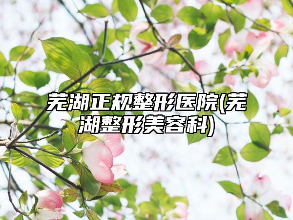 芜湖正规整形医院(芜湖整形美容科)