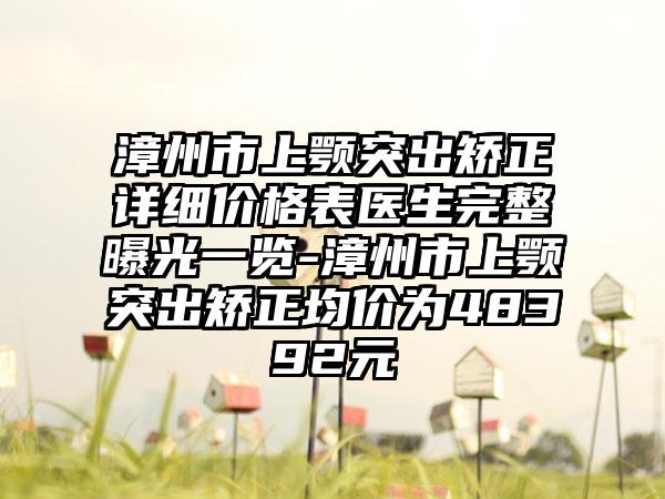 漳州市上颚突出矫正详细价格表医生完整曝光一览-漳州市上颚突出矫正均价为48392元